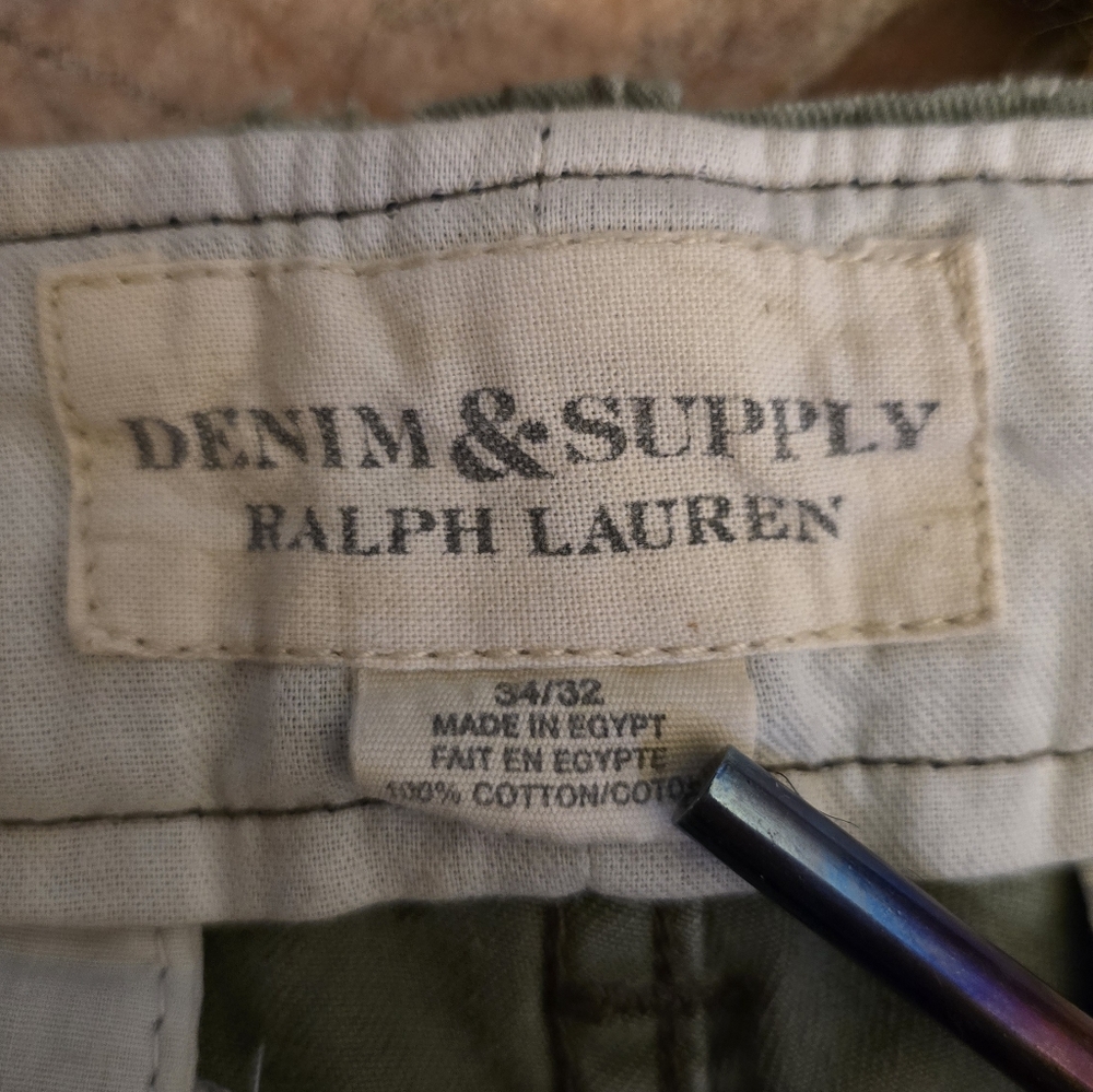 🔥🔥y2k Ralph Lauren Demin And Supply Men's Cargo Pants Olive Green🔥🔥34w 32L - Picture 5 of 8